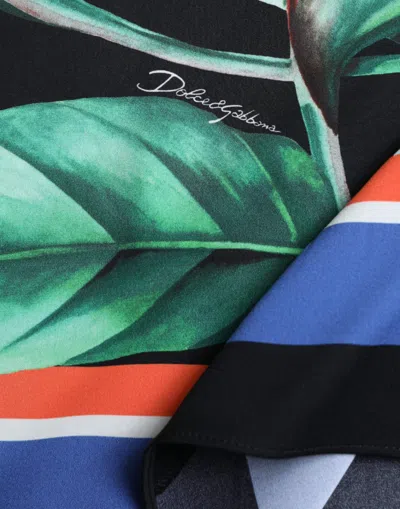 Pre-owned Dolce & Gabbana Black Strelitzia High Waist Wrap Midi Women's Skirt ()