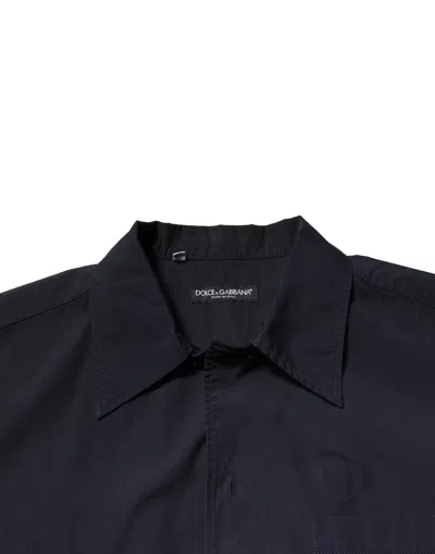 Pre-owned Dolce & Gabbana Dark Blue Cotton Short Sleeves Casual Men's Shirt ()