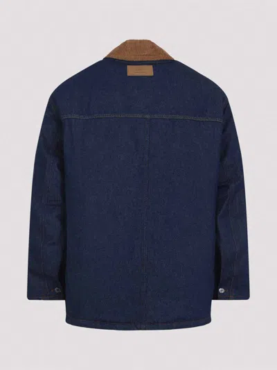 Ami Alexandre Mattiussi Ami Paris Denim Padded Jacket In Blue