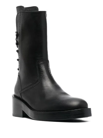 Ann Demeulemeester Woman Ankle Boots Black Size 7.5 Leather In Black