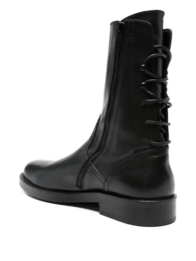 Ann Demeulemeester Leather Sneakers In Black