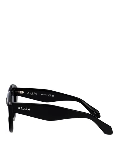 Alaïa Alaia Black-black-grey Recycled Acetate Sunglasses In Black