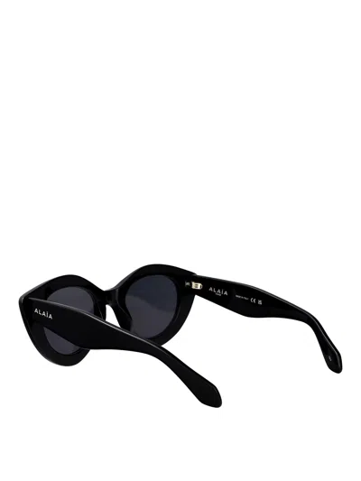 Alaïa Alaia Black-black-grey Recycled Acetate Sunglasses In Black