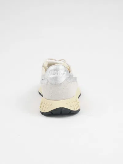 Autry Sneakers Beige-silver In Animal Print