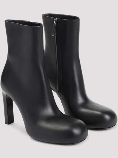 Balenciaga 80mm Fargo Leather Ankle Boots In Black