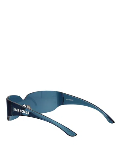 Balenciaga Blue-blue-blue Nylon Sunglasses In Blue