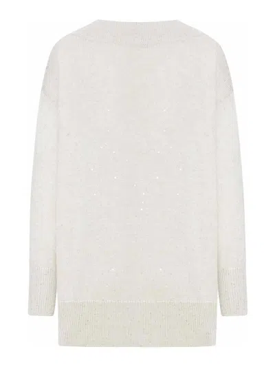 Brunello Cucinelli Cashmere V-neck Sweater In Nude