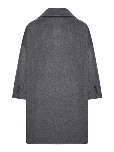 Brunello Cucinelli Cloth Coat In Gray