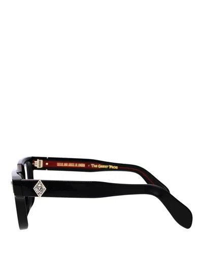 Cutler And Gross Black Acetate Glasses In Black