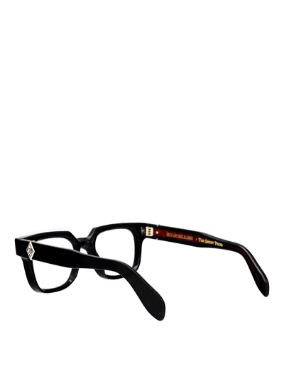 Cutler And Gross Black Acetate Glasses In Black