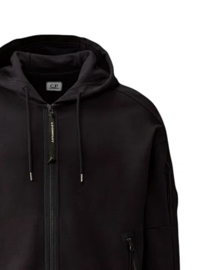 C.p. Company Full Zip Sweatshirt In Diagonal Raised Fleece With Iconic Logo In Multi
