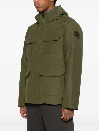 Canada Goose Army Green Cotton Blend Maitland Down Jacket In Animal Print