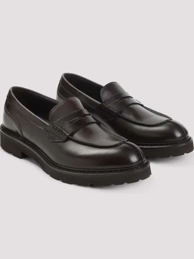 Canali College With Pennypack And Eva Sole Loafers In Brown