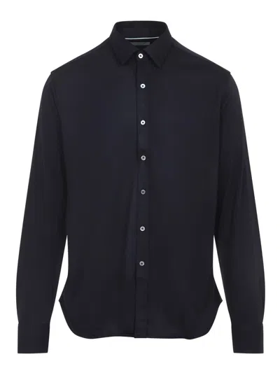 Canali Long-sleeve Button-fastening Shirt In Black