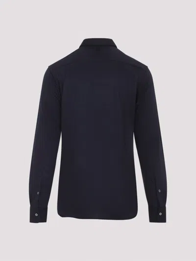 Canali Long-sleeve Button-fastening Shirt In Black