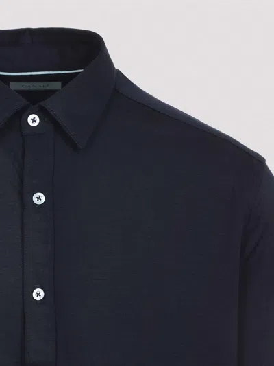 Canali Long-sleeve Button-fastening Shirt In Black