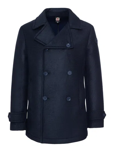 Colmar Originals Tailored Double-breasted Wool Blend Coat In Blue