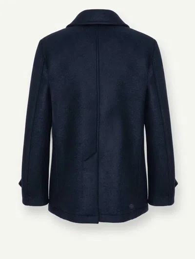 Colmar Originals Tailored Double-breasted Wool Blend Coat In Blue