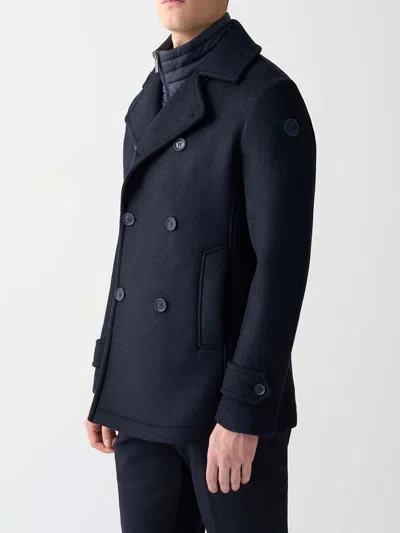 Colmar Originals Tailored Double-breasted Wool Blend Coat In Blue