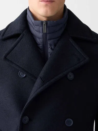 Colmar Originals Tailored Double-breasted Wool Blend Coat In Blue