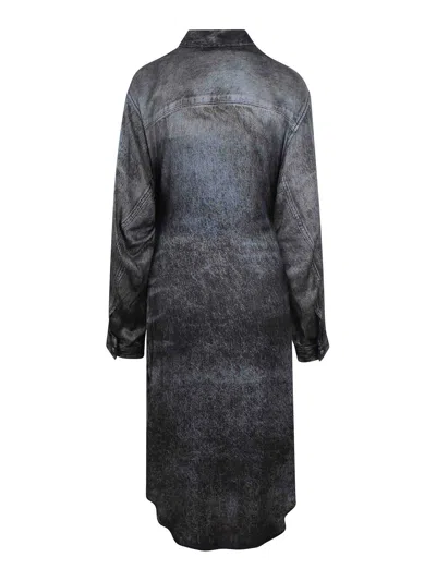 Diesel Da-iletta Denim Effect Shirt Dress In Black