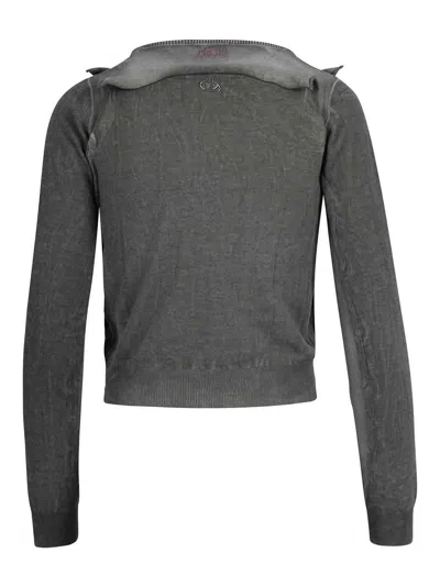 Diesel V-neck Sweater In Animal Print