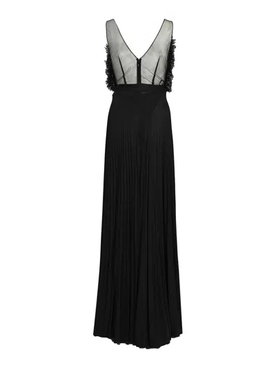 Elisabetta Franchi Red Carpet Dress In Tulle In Black