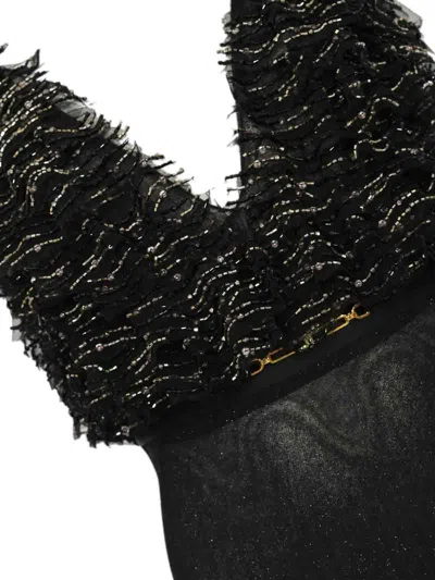 Elisabetta Franchi Red Carpet Dress In Tulle In Black