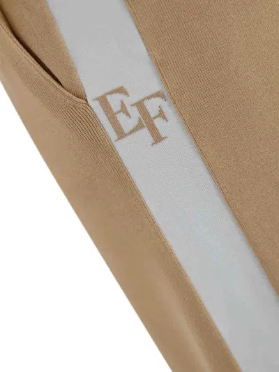 Elisabetta Franchi Viscose Trousers With Shiny Bands In Brown