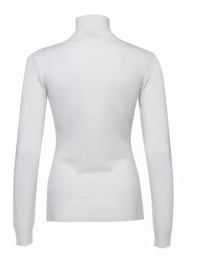 Elisabetta Franchi Jacquard Wool Sweater With Logo In White