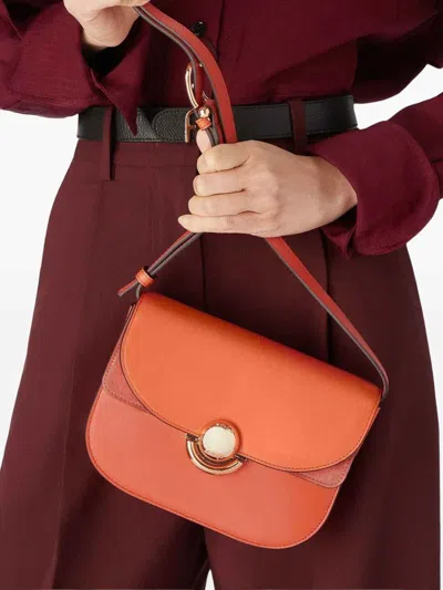 Furla Structured Carrot Orange Shoulder Bag In Red
