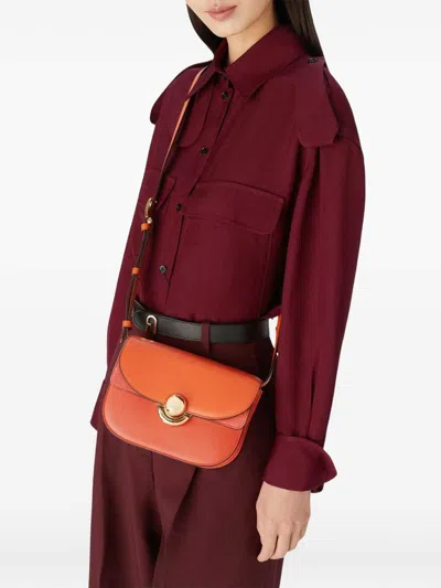 Furla Structured Carrot Orange Shoulder Bag In Red