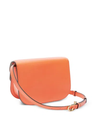 Furla Structured Carrot Orange Shoulder Bag In Red