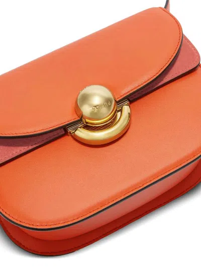 Furla Structured Carrot Orange Shoulder Bag In Red
