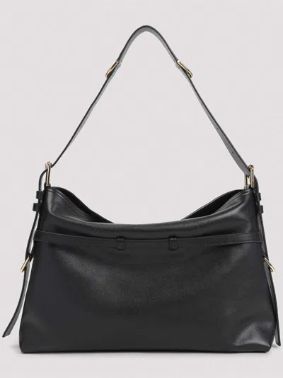 Givenchy Medium Voyou Buckle Shoulder Bag In Tumbled Leather In Black