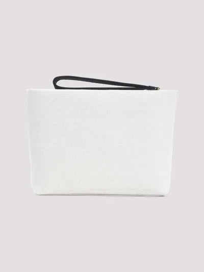 Givenchy Beige Fabric Logo Tape Pouch In Sand