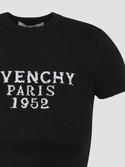 Givenchy Short Sleeves Crop Top In Black