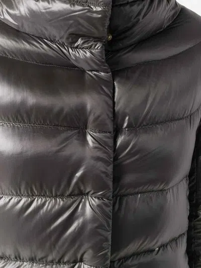 Herno Dove Grey Nylon Down Jacket In Black
