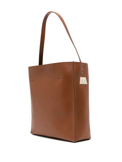 Marni Medium Museo Hobo Leather Tote Bag In Brown