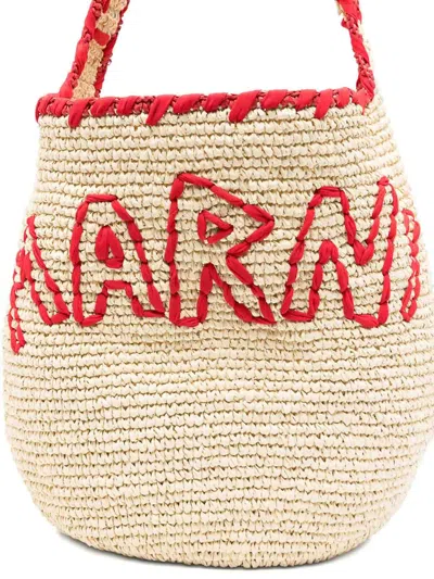 Marni Borsa A Spalla Nassa Piccola In Rafia Donna In Sand