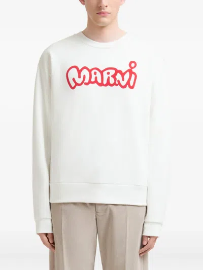 Marni Cartoon-logo Cotton Sweater In Multi