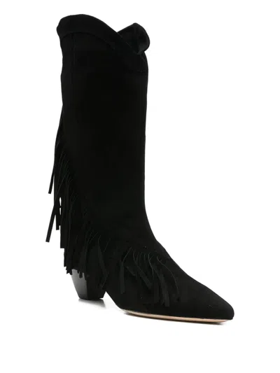 Iro Fringe-detail Pointed-toe Boots In Multi