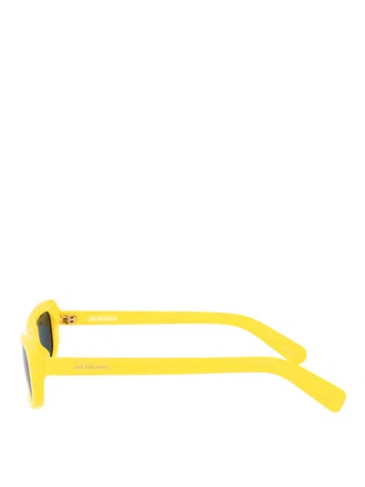 Jacquemus Capri Rectangular Sunglasses In Yellow
