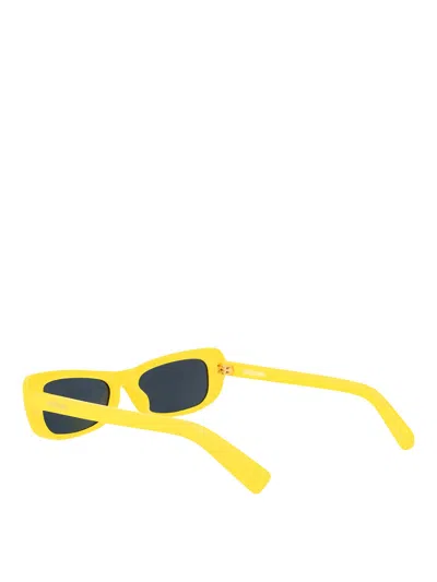 Jacquemus Capri Rectangular Sunglasses In Yellow
