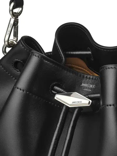 Jimmy Choo E/w Bon Bon Soft Shiny Leather Bag In Black