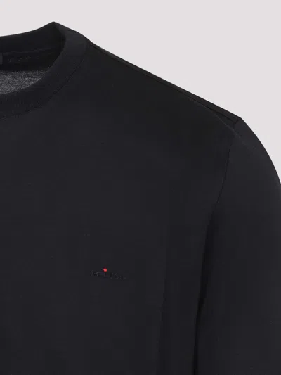 Kiton Short Sleeve Crew Neck T-shirt Design In Black