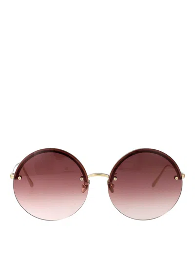 Linda Farrow Adrienne Sunglasses In Gold