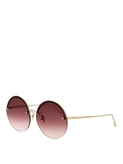 Linda Farrow Adrienne Sunglasses In Gold