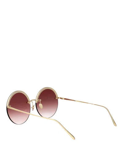 Linda Farrow Adrienne Sunglasses In Gold