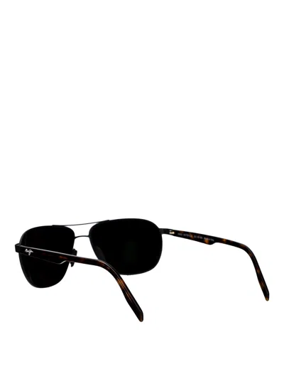 Maui Jim Matte Black Varnish Havana Ruthenium Sunglasses In Orange